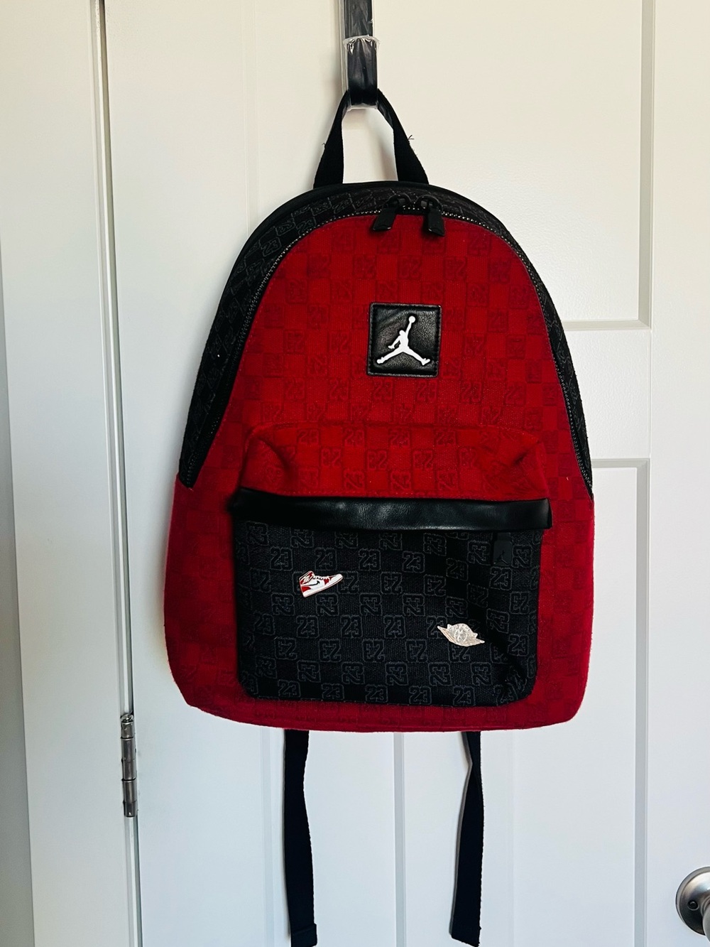 Jordan Red and Black Backpack with Jumpman Patch